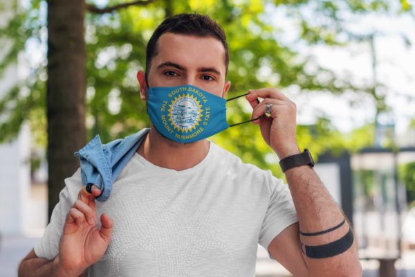 Flag of South Dakota state face mask Washable Reusable