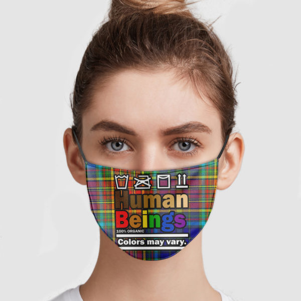 Human Beings 100 Organic Colors May Vary Reusable Face Mask