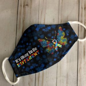 Its Okay To Be Different Autism Awareness Cloth Face Mask Reusable
