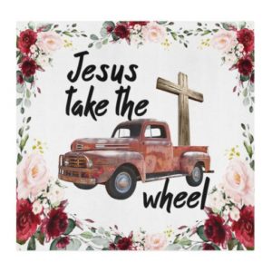 Jesus Take the wheel vintage floral Cloth Face Mask Reusable