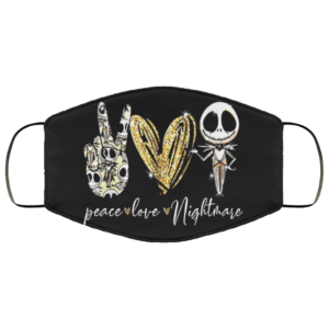 Peace Love Nightmare Jack Skellington Face Mask