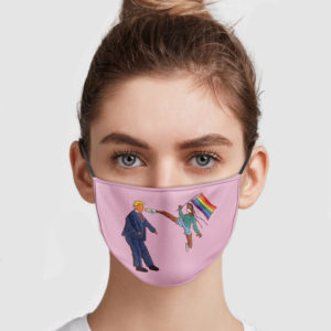 Pride Girl Kick Trump Reusable Face Mask