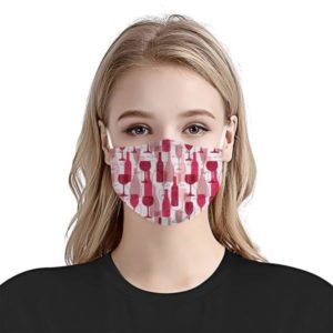 Wine Pattern Cloth Face Mask Reusable