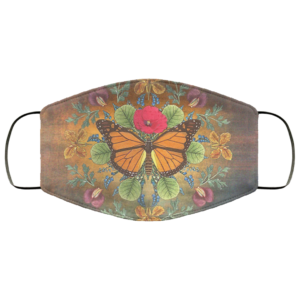 Butterfly And Flower Vintage Cloth Face Mask