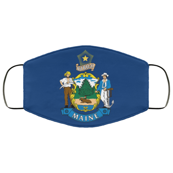 Flag of Maine state face mask