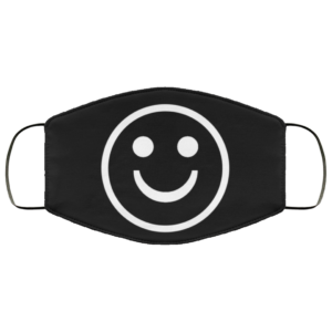 Smiley Face Mask Washable Reusable White Black