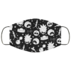 Black and white Rick and Morty pattern Face Mask