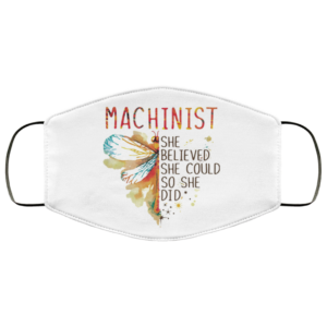 MACHINIST SHE BELIEVED DRAGONFLY COLOR Face Mask