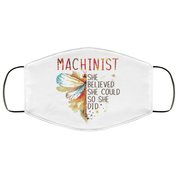 MACHINIST SHE BELIEVED DRAGONFLY COLOR Face Mask