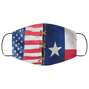 America Flag And Texas Flag Reusable Face Mask