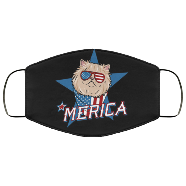 PERSIAN CAT MERICA AMERICAN FLAG Face Mask