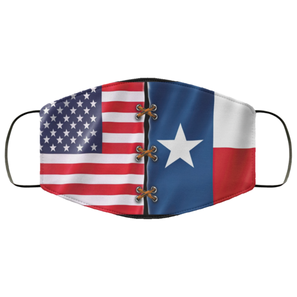 America flag and texas flag Face Mask