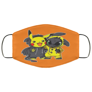 Pikachu And Toothless Face Mask Reusable