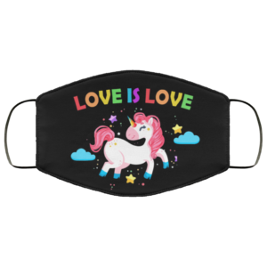 Love is love Unicorn LGBT Face Mask Reusable