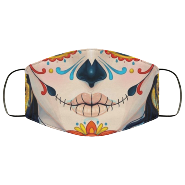 Sugar Skull Girl Face Mask Reusable