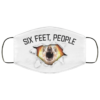 White dog snarling six feet people Face Mask