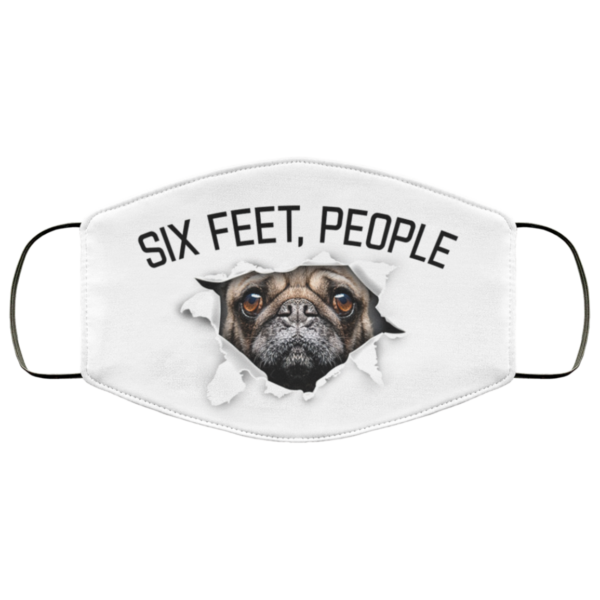 Grumpy Pug With a Very Sad Face – six feet people Face Mask