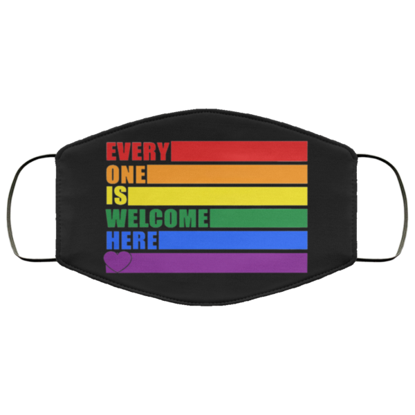 LGBT Pride Every one is welcome here face mask Washable Reusable