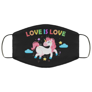 Love is love Unicorn LGBT face mask Washable Reusable