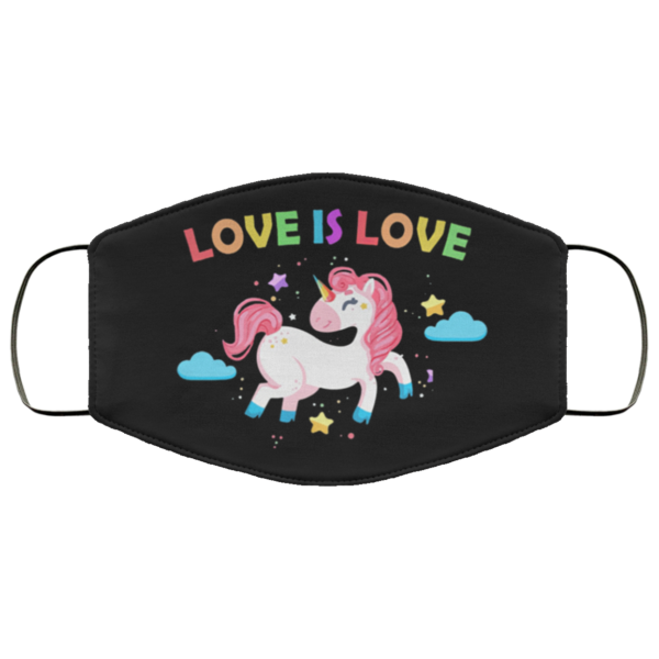 Love is love Unicorn LGBT face mask Washable Reusable