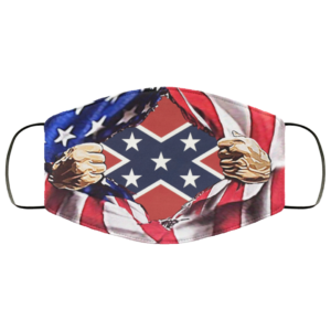 American Flag Blood Inside Me Confederate Flag Reusable Face Mask
