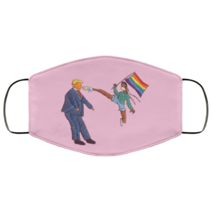 Pride Girl Kick Trump Reusable Face Mask