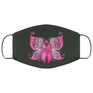 Breast Cancer Awareness Pink Ribbon Butterfly Face Mask