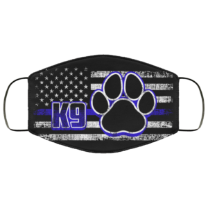 Thin Blue Line K9 Police Dog Paws Back The Blue Face Mask
