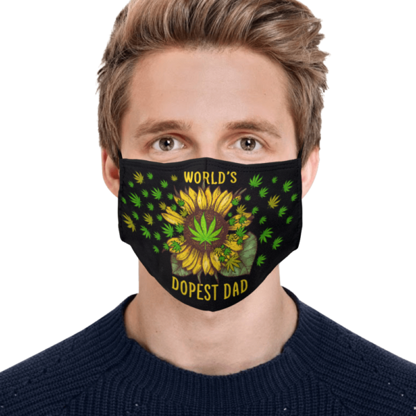 Worlds Dopest Dad Sunflower Face Mask