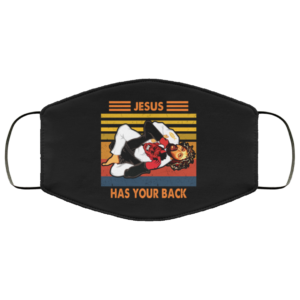 Jiu Jitsu Face Mask Jesus Has Your Back Face Mask Funny Jesus Face Mask