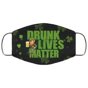 Drunk Lives Matter Funny Leprechaun Drinking Beer Face Mask