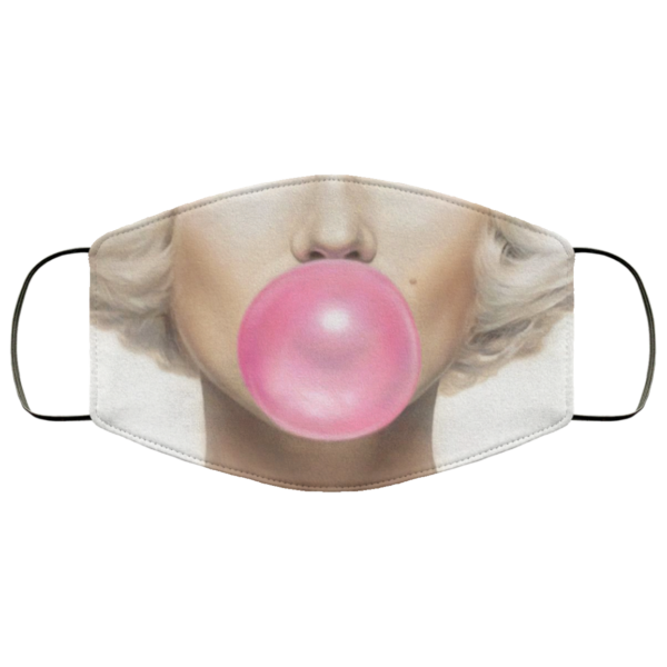 Marilyn Monroe Blowing Pink Bubble Gum Face Mask  Marilyn Monroe Lips Face Mask