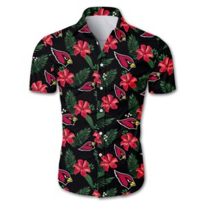 Arizona cardinals tropical flower Hawaiian Beach Shirt
