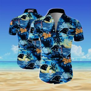 Carolina panthers Summer Short Sleeve Hawaiian Beach Shirt