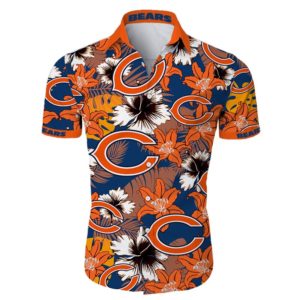 Chicago bears tropical flower Hawaiian Beach Shirt