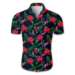 Houston texans tropical flower Hawaiian Beach Shirt