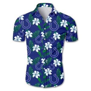 Indianapolis colts tropical flower Hawaiian Beach Shirt