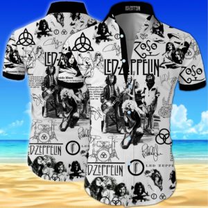 Led zeppelin Summer Short Sleeve Hawaiian Beach Shirt