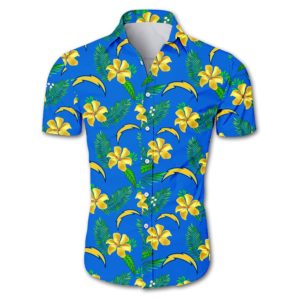 Los angeles chargers tropical flower Hawaiian Beach Shirt