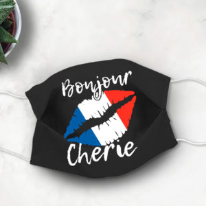 French Flag Face Mask French Lips Bonjour Cherie 2020 Face Mask