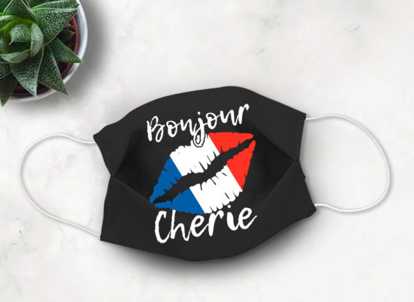 French Flag Face Mask French Lips Bonjour Cherie 2020 Face Mask