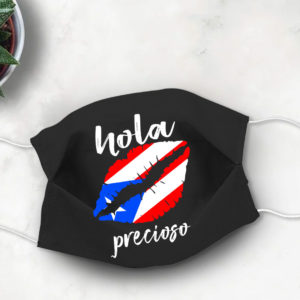 Puerto Rican Flag Lips Hola Face Mask