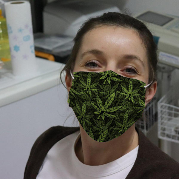Marijuana Cannabis Hemp Leaves Face Mask
