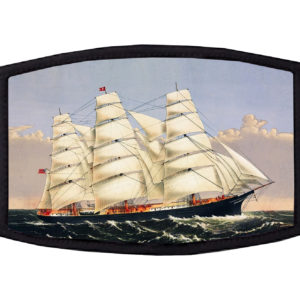 Clipper Ship Three Brothers Currier Ives Face Mask
