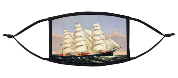 Clipper Ship Three Brothers Currier Ives Face Mask
