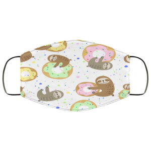 Cute Sloth and Donuts Face Mask