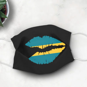 Bahamas Flag Lips Face Mask