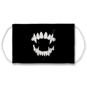 Distressed Vampire Werewolf Fangs Mask Wild Teeth with Fangs Face Mask