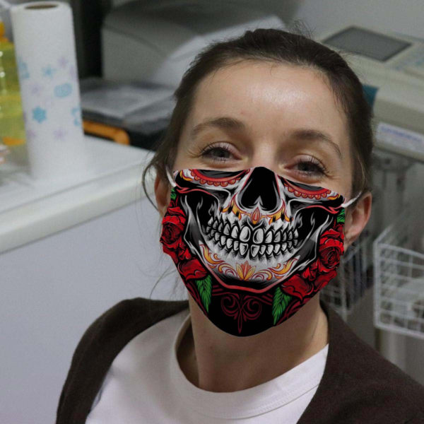Sugar Skull Mexican Skeleton Day Of The Dead Face Mask