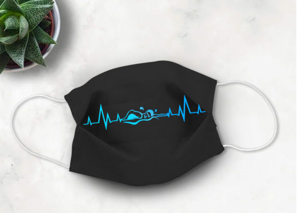 Swimming Heartbeat Face Mask Swimming Lover Swimmer Face Mask